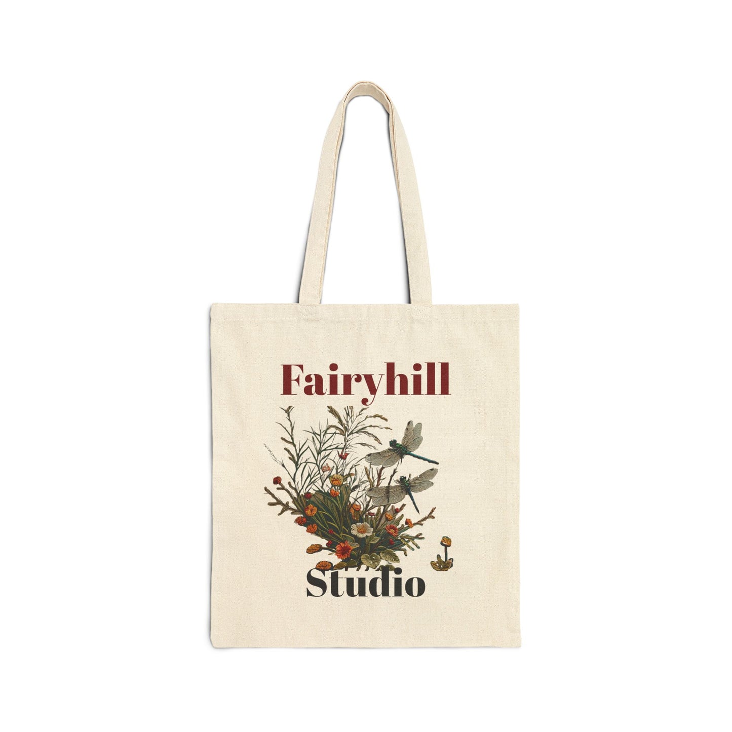Colorful Dragonfly with flowers Tote Bag, Eco-Friendly Canvas Bag, Reusable Shopping Bag, Artsy Gift for Nature Lovers, Stylish Handbag