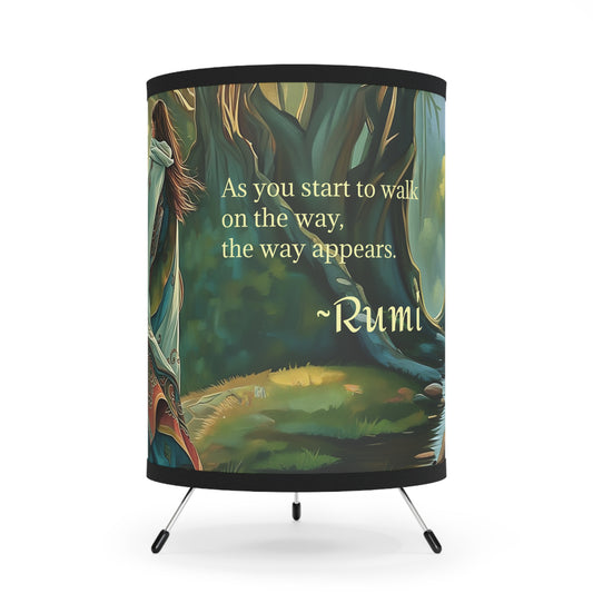 Tripod Lamp - Vibrant Rumi Quote High-Res Printed Shade - Home Decor Art