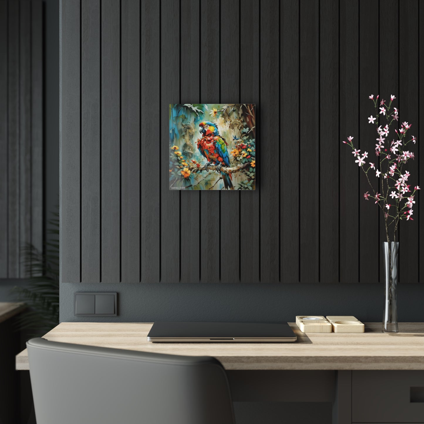 FairyHill Studio Tropical Parrot Acrylic Print -