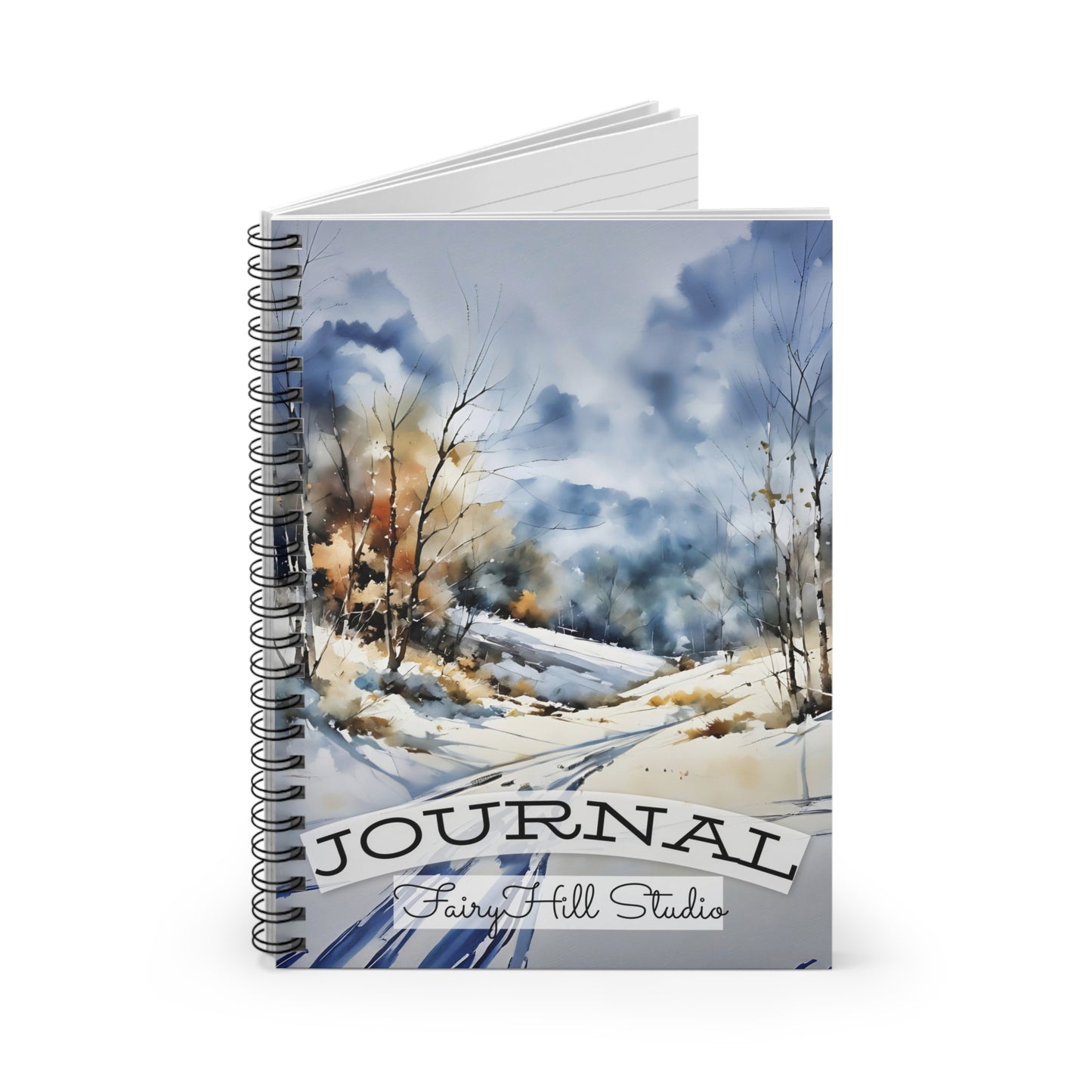 Spiral Notebook Snow in Winter /FairyHill Studio Journal Ruled Line Journal