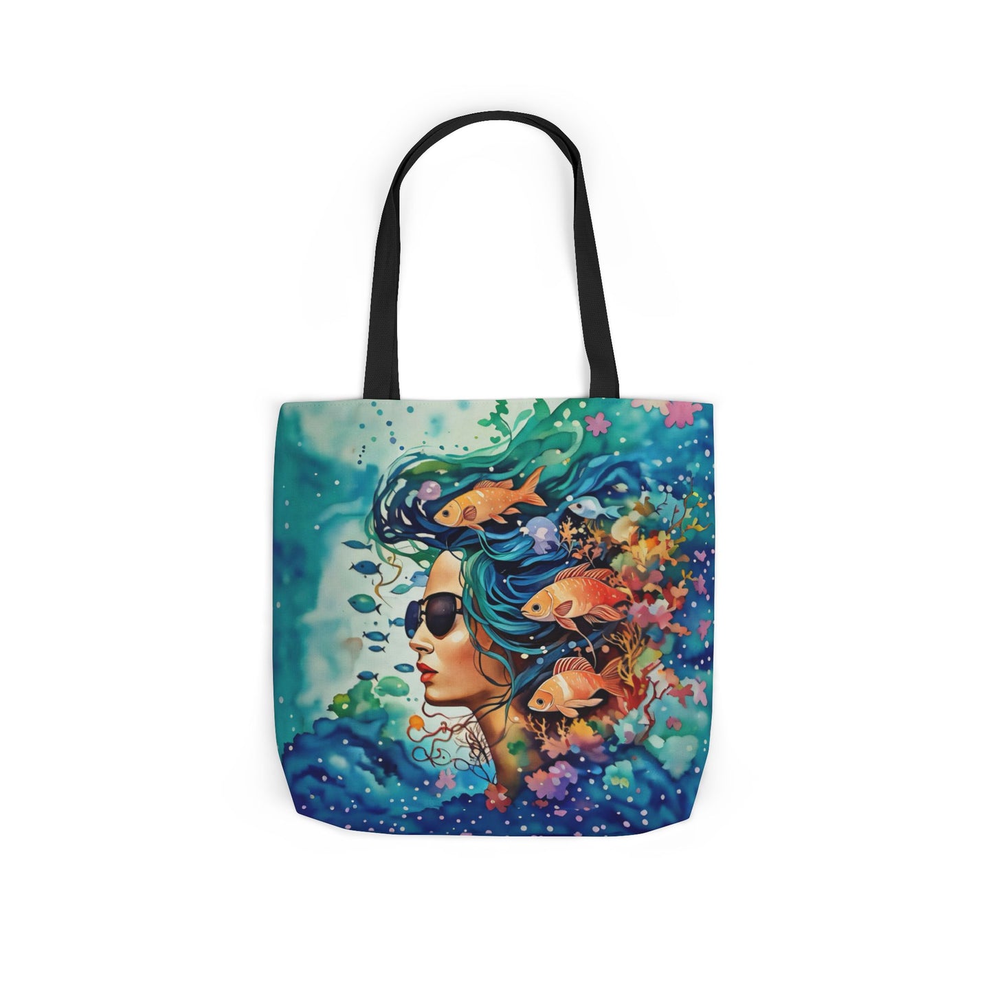 Colorful Ocean-Inspired Canvas Tote Bag - Perfect for Beach Days, Eco-Friendly Shopping, and Summer Fun!