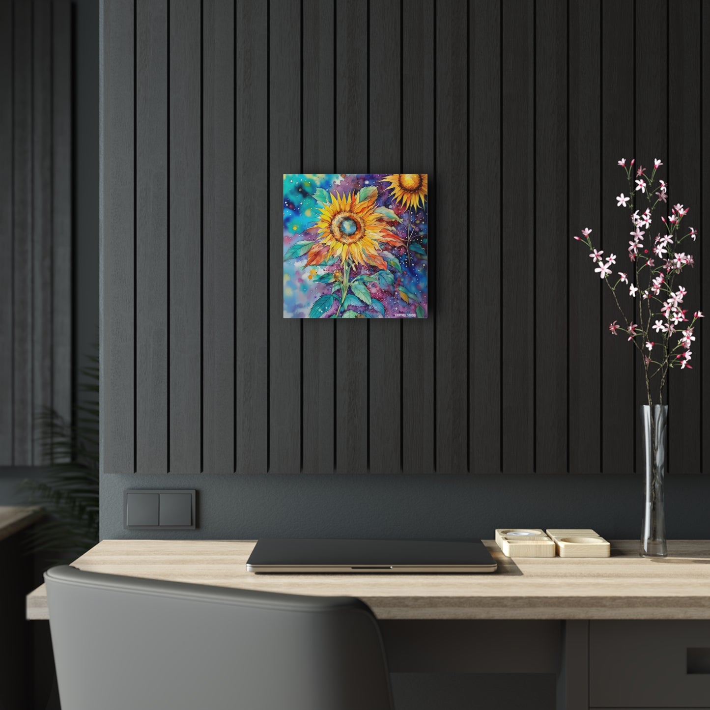 Art Acrylic Prints -Sun Flowers watercolor Art