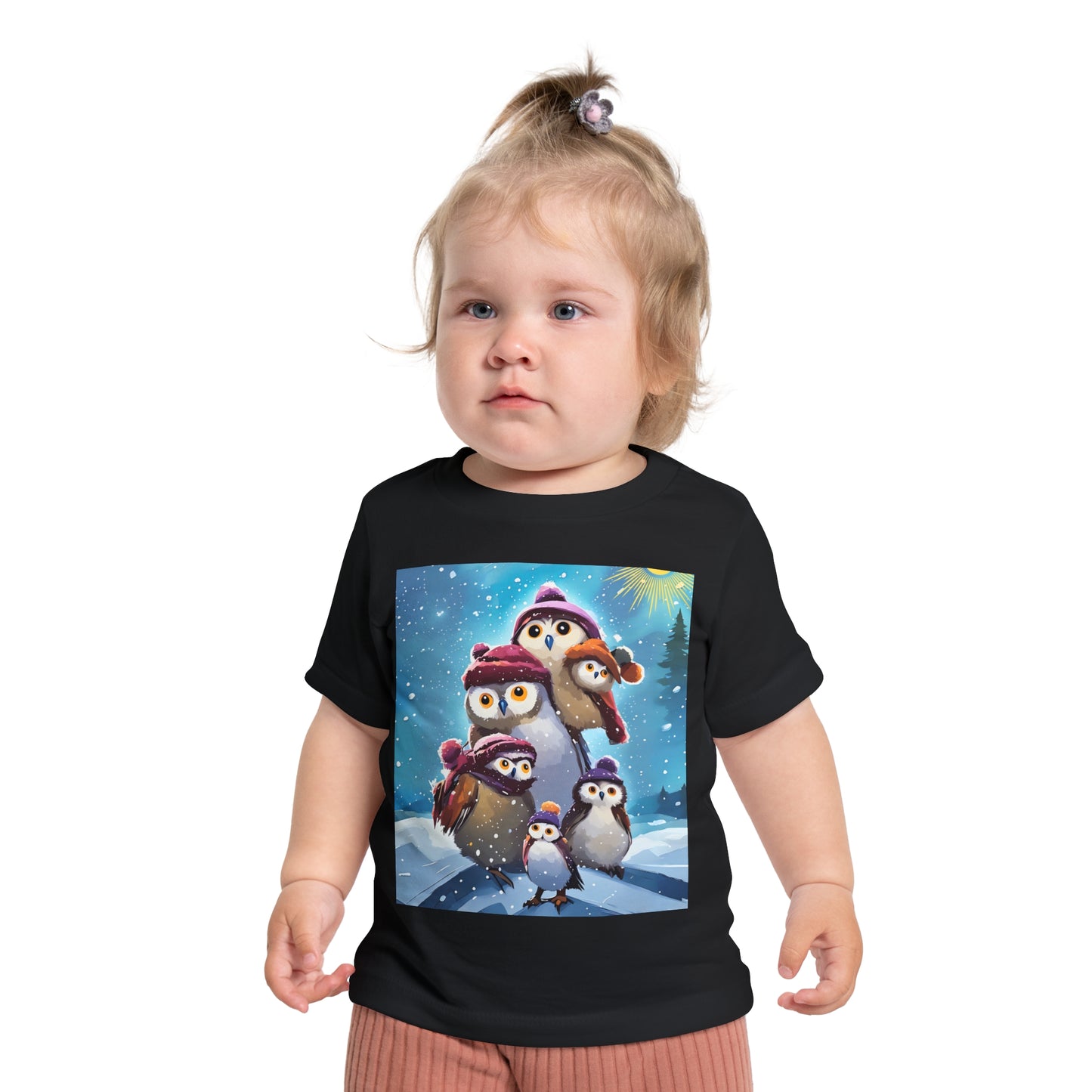 Winter Owls and Penguins Baby T-Shirt