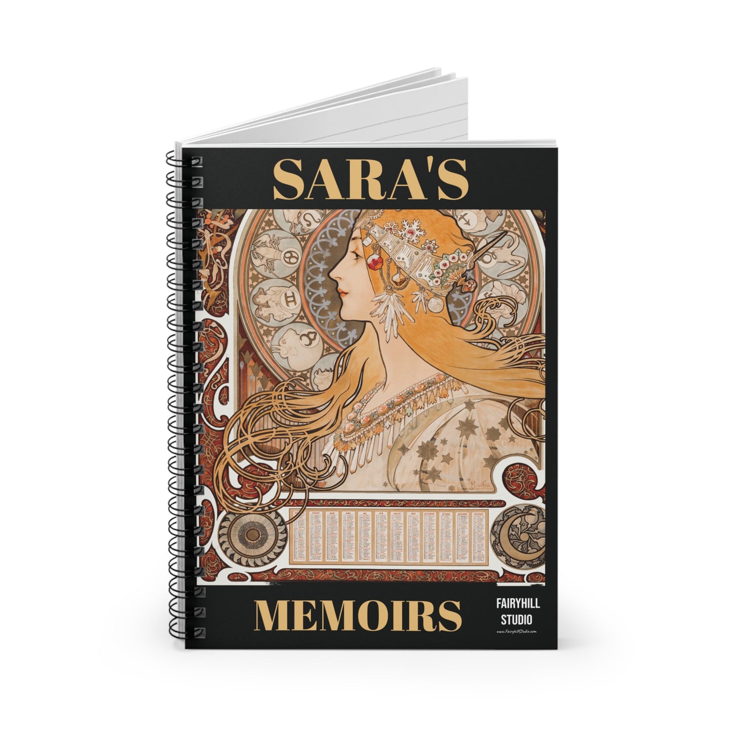 Alfonso Mucha , Art Nouveau ,Spiral Notebook - Ruled Line