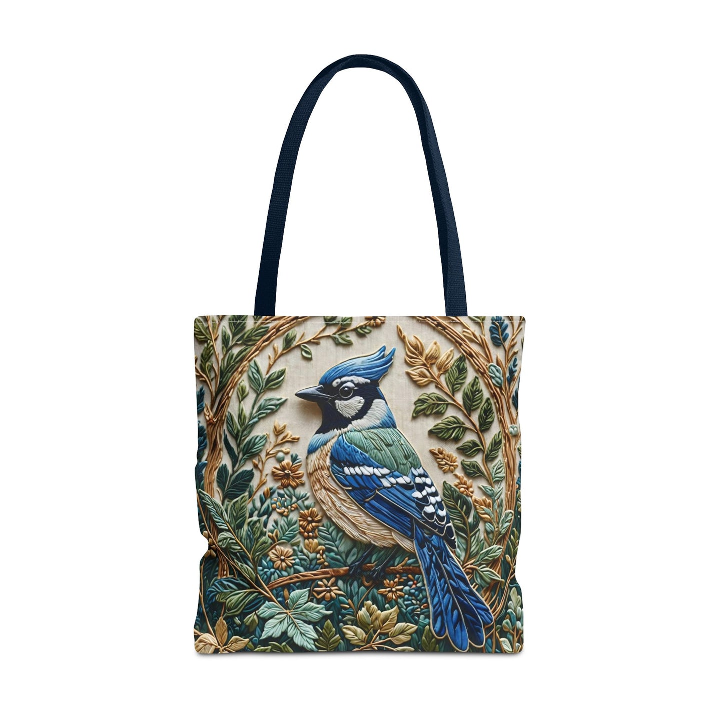 Designer Tote Bag - Blue Jay Bird William Morris Inspired | Eco-Friendly Shopping Bag