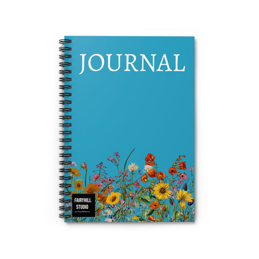 Fairy Hill Studio Botanic wild flowers Journal, Spiral Notebook - Ruled Line
