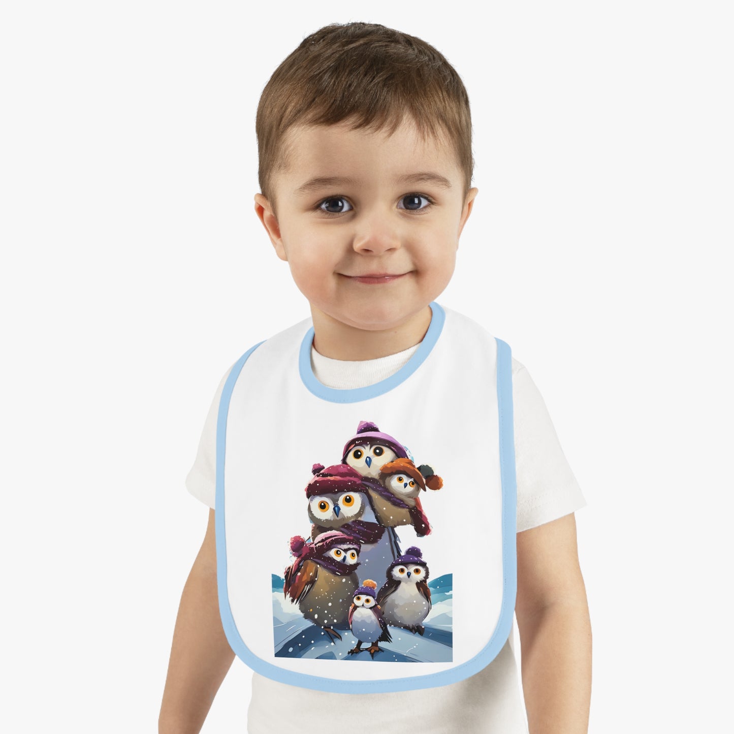 Bib - Penguin Family in Winter Snow Holiday Art