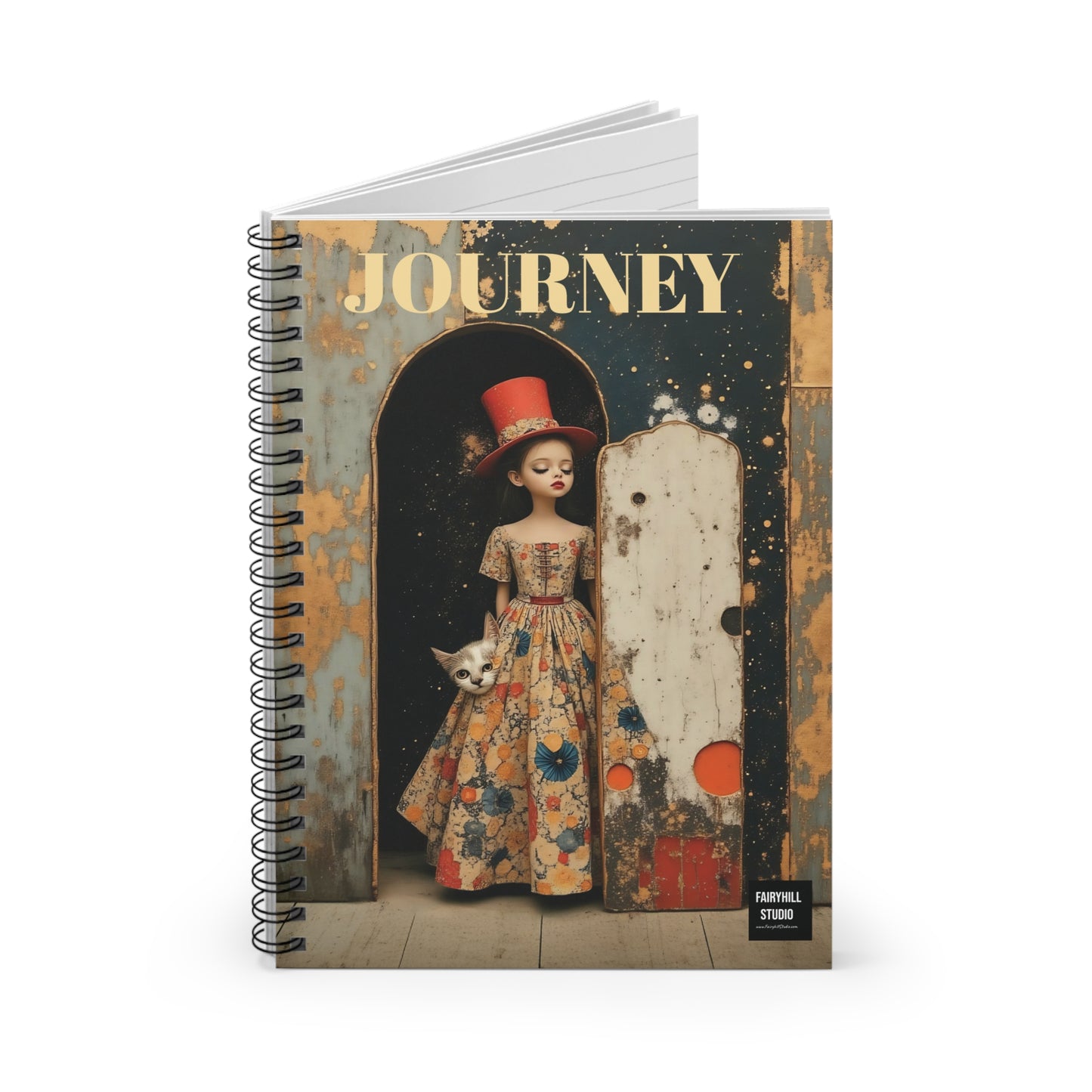 The Cat, the Hat, and the Looking Glass spiralSpiral Notebook /Fairyhill studio