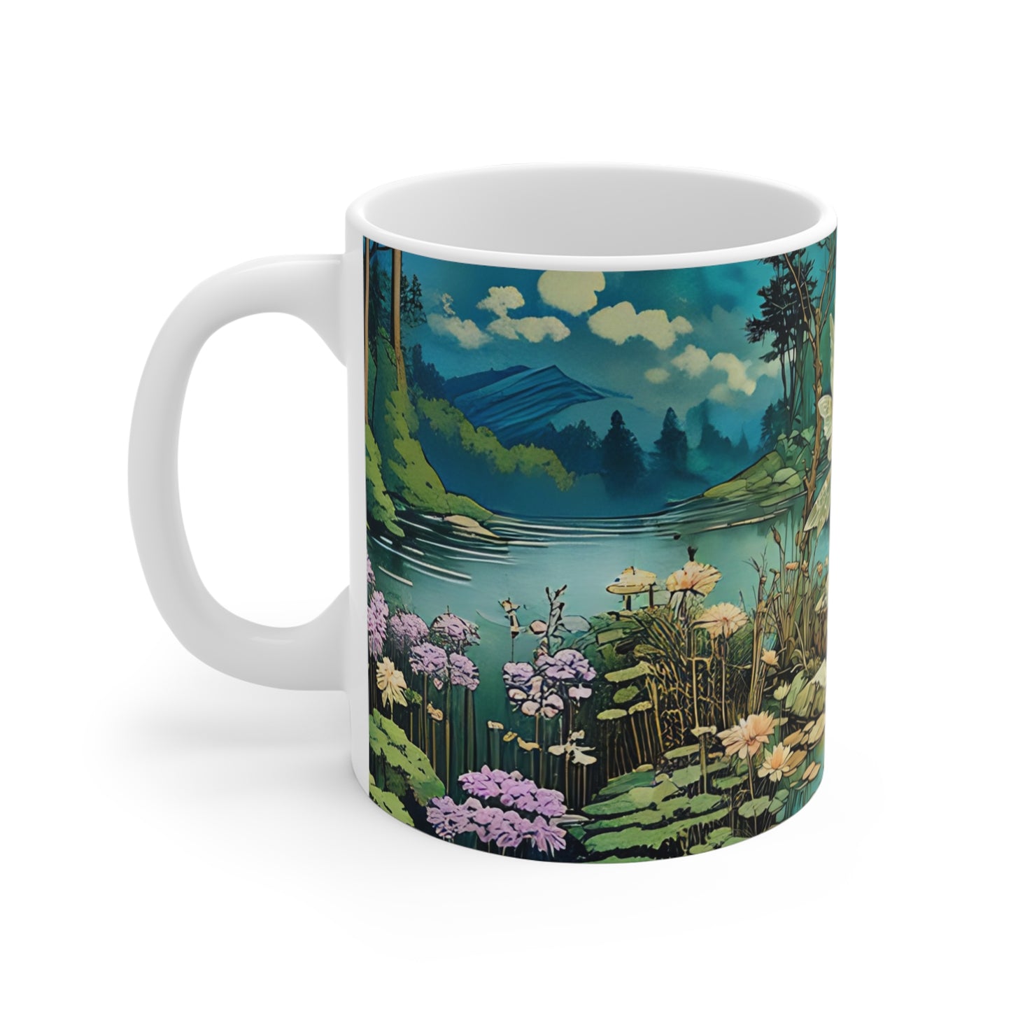 Elegant Floral Art Mug - 11oz Coffee Cup for Coffee Art Lovers