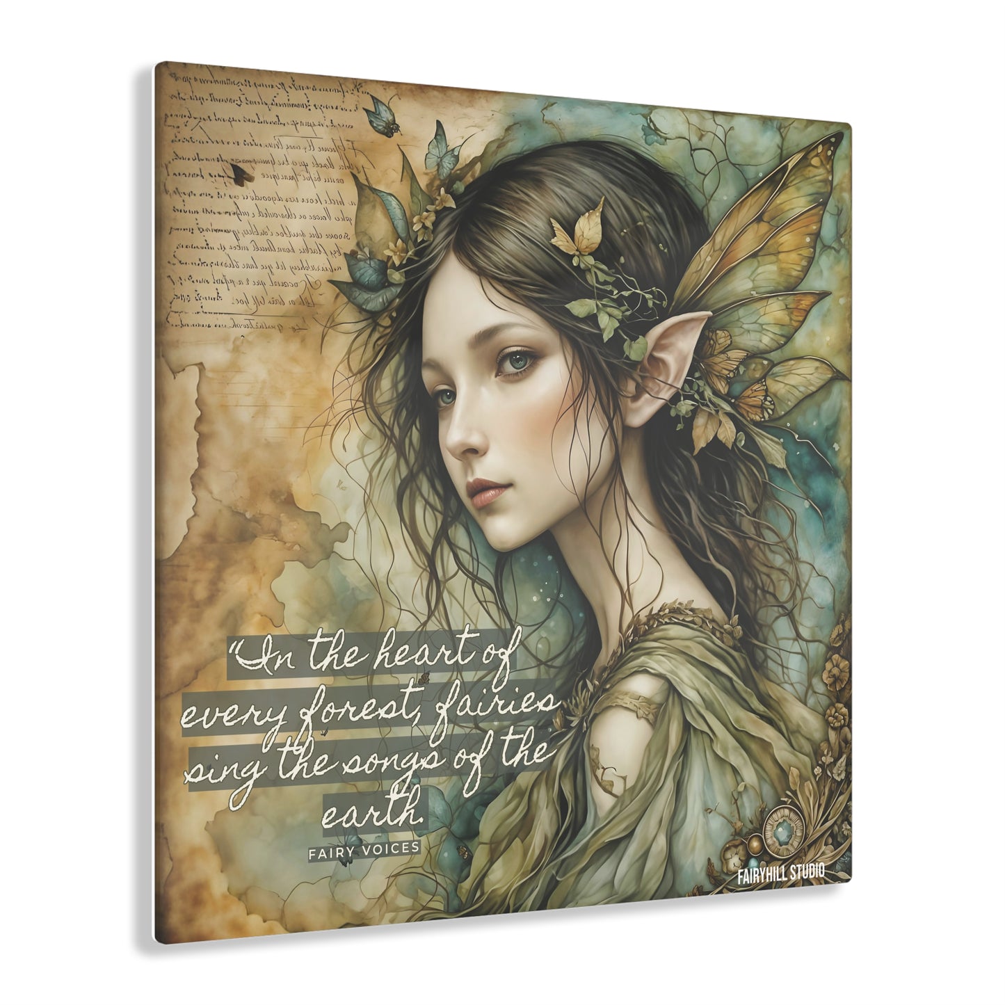 Acrylic Print Forest Fairy Elf Portrait Inspirational Art