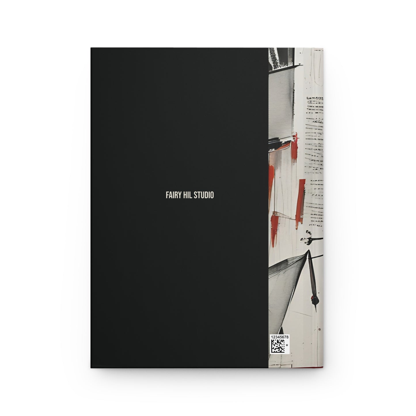 Hardcover Abstract woman with red Phone Art Journal hard Cover ,Notebook gift art Matte