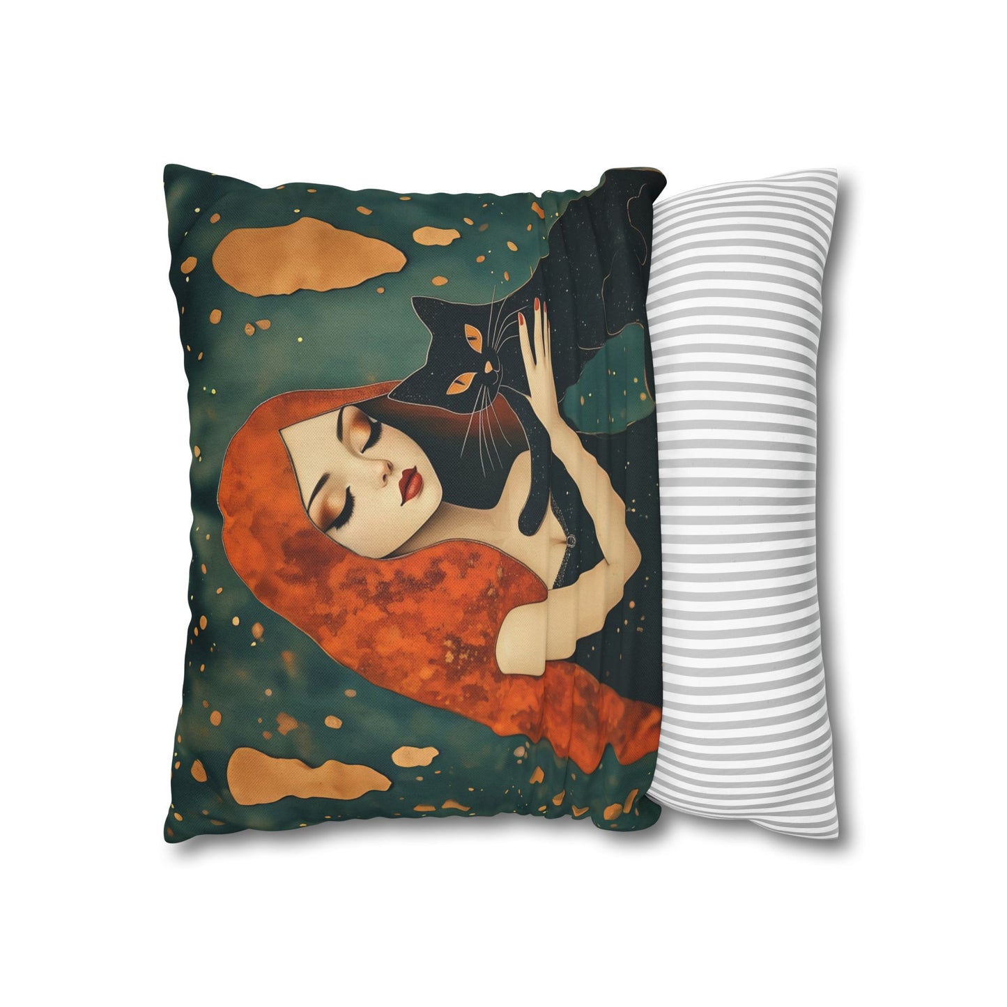 Elegant Cat Art Pillowcase | Decorative Cushion Cover, Home Decor, Gift Idea, Bohemian Style, Christmas Decoration