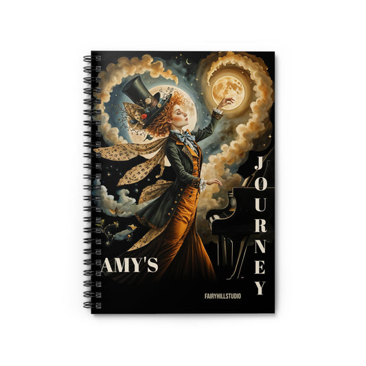 Spiral Notebook - Whimsical Fairy Piano Player Design