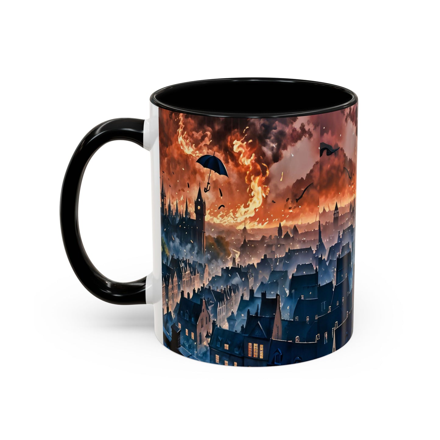 Coffee Mug Marry Poppins Umbrella London City Night Art