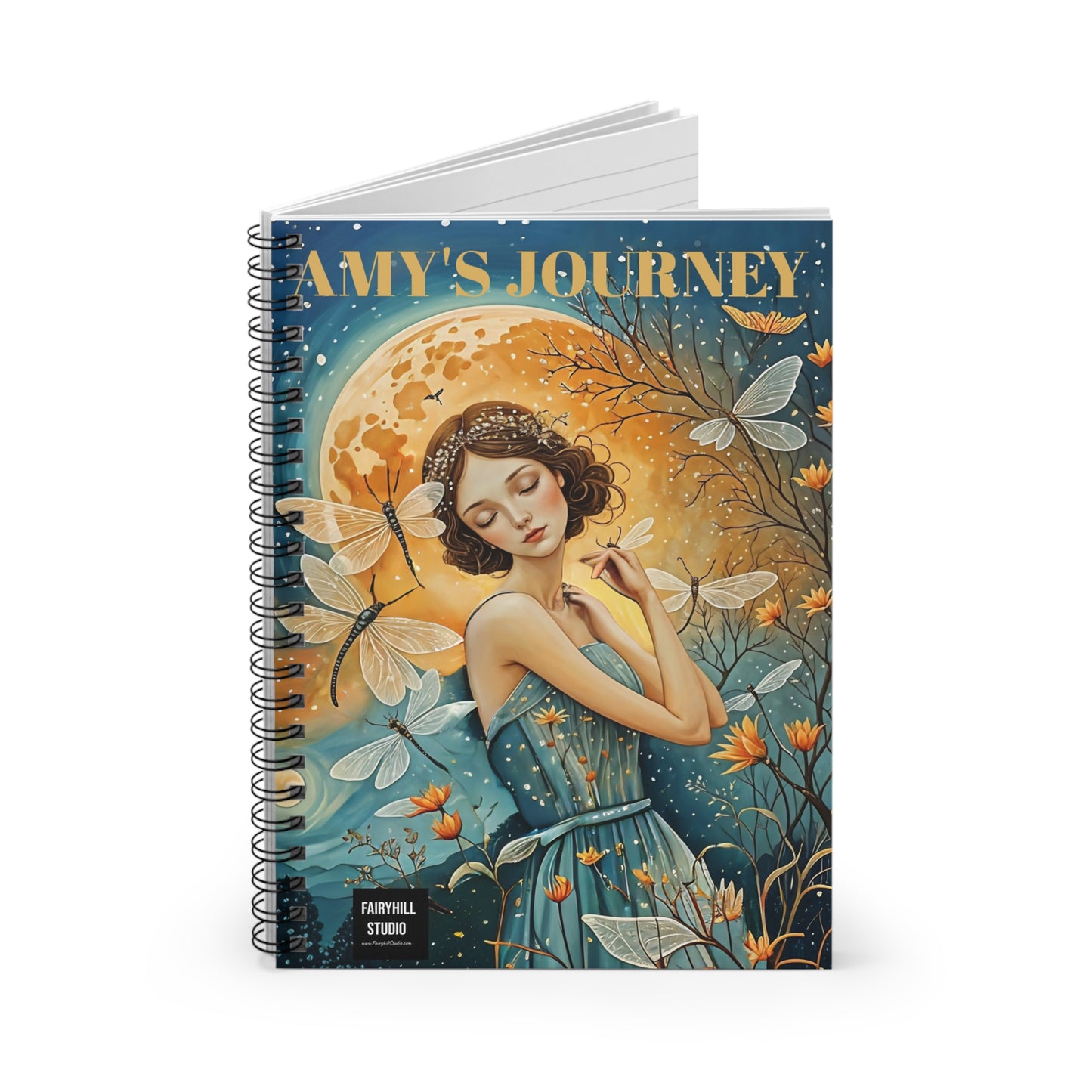 Dance of the Dragonfly Journal Personalized Spiral Notebook - Ruled Line