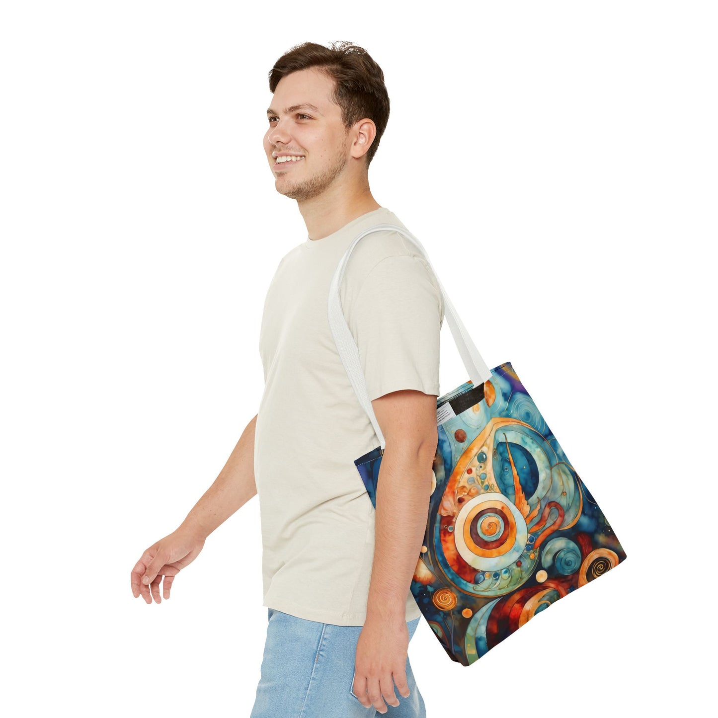 Colorful Circle Canvas Art Tote Bag