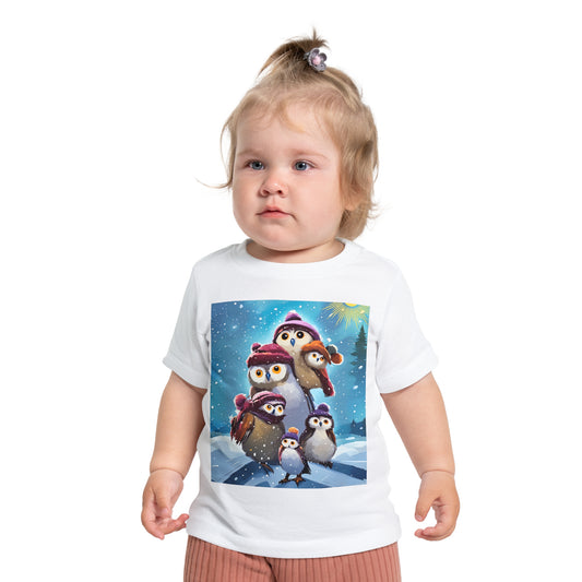 Winter Owls and Penguins Baby T-Shirt