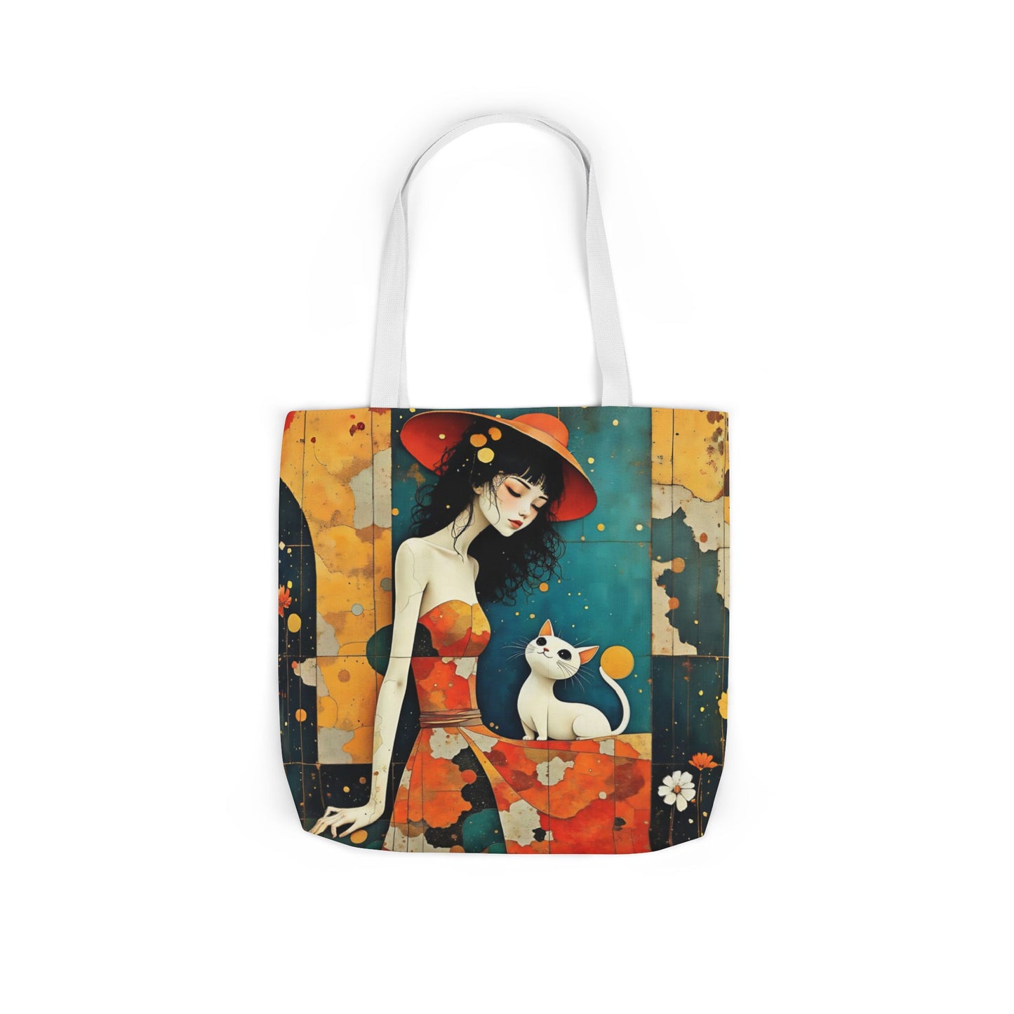 Colorful Cat -Inspired Canvas Tote Bag - Perfect for Beach Days, Eco-Friendly Shopping, and Summer Fun!