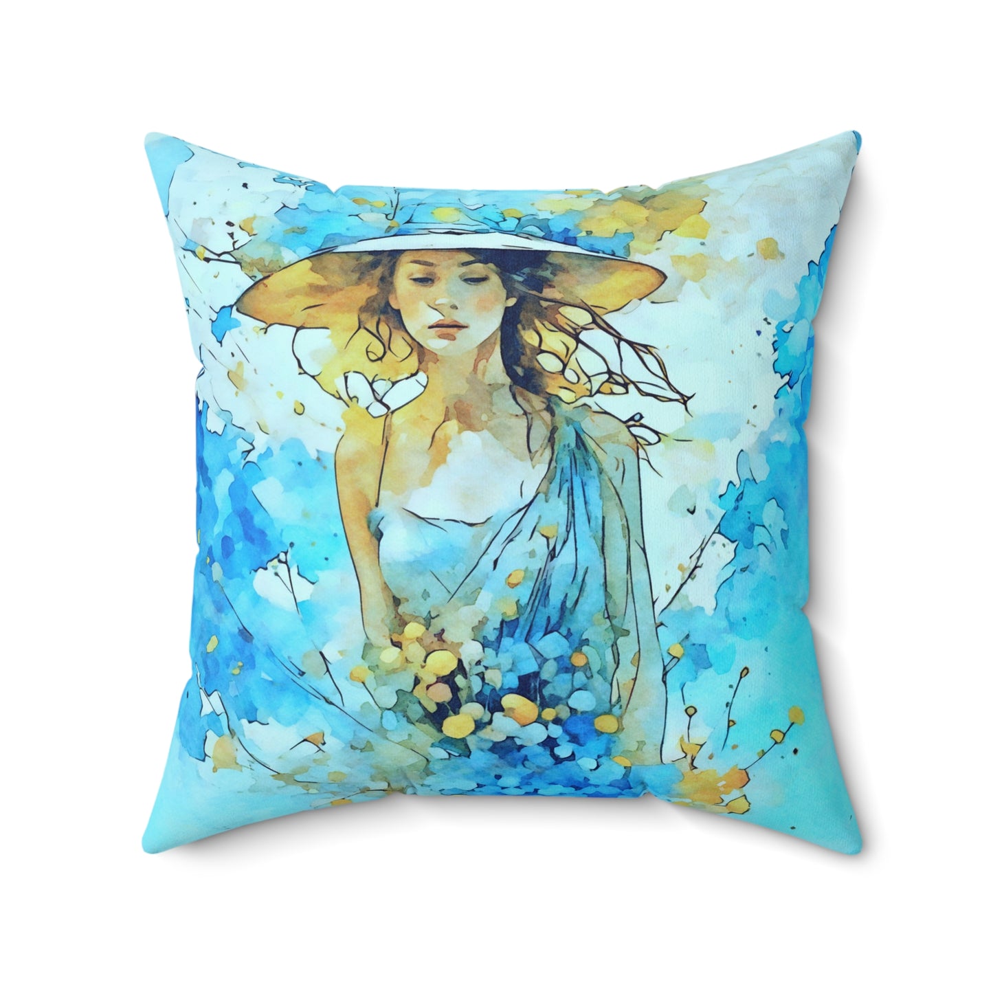 Pillow Cover Blue Dress Summer Art Home Decor