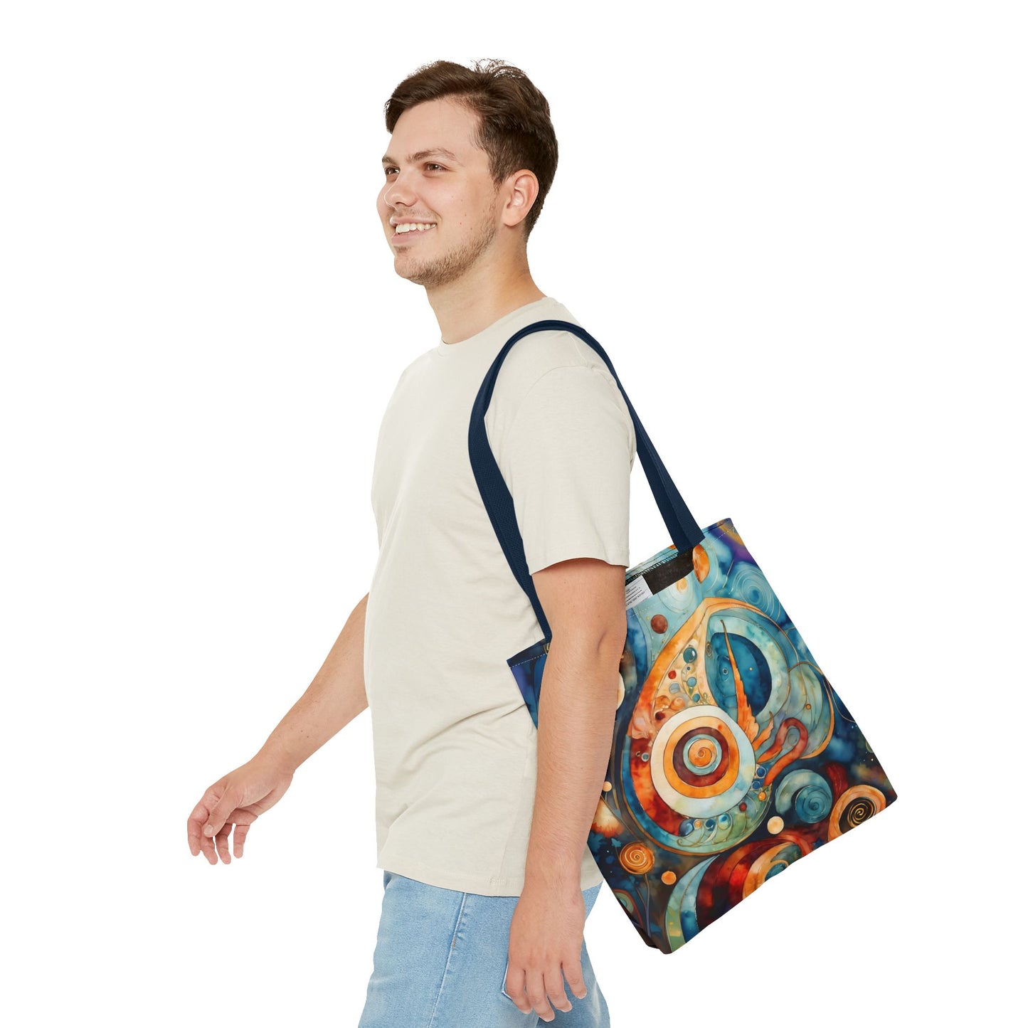 Colorful Circle Canvas Art Tote Bag