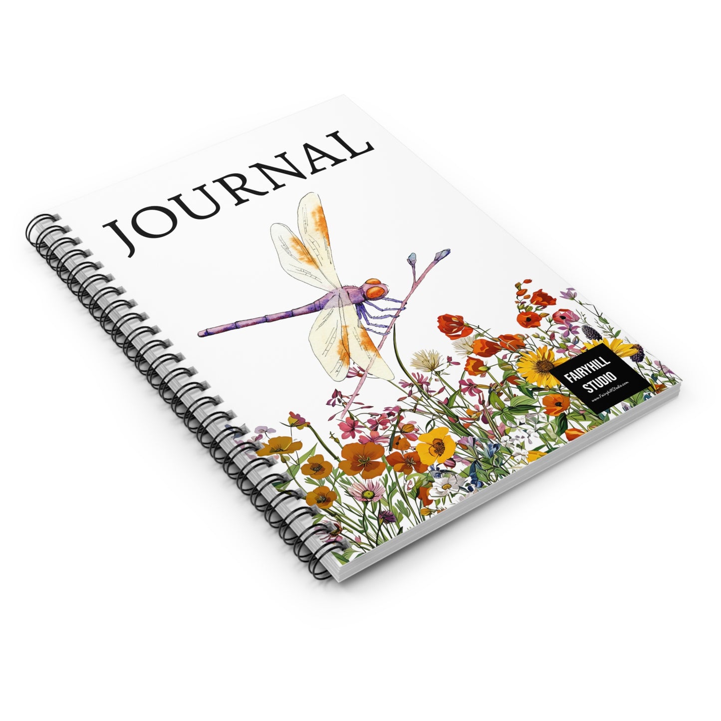 Fairy Hill Studio "Dragonfly Journal, Spiral Notebook - Ruled Line