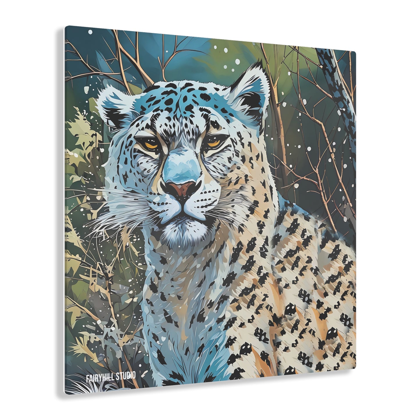 Snow Tiger Inspirational Art Acrylic Print - Embrace Your Fairy Muse