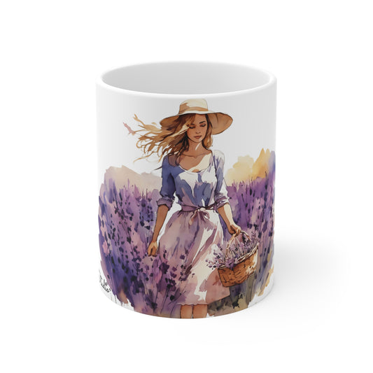 Elegant Floral Art Mug - 11oz Coffee Cup for Coffee Art Lovers
