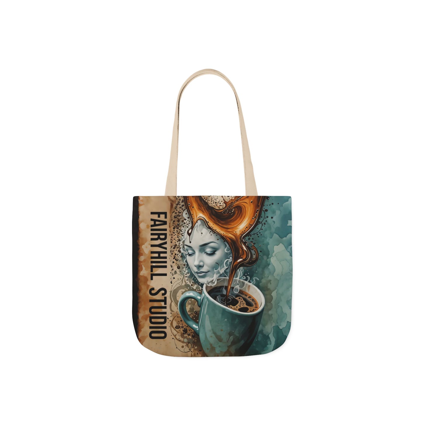 Morning Coffee Fairyhill studio Canvas Tote Bag - Perfect for Beach Days, Eco-Friendly Shopping, and Summer Fun!