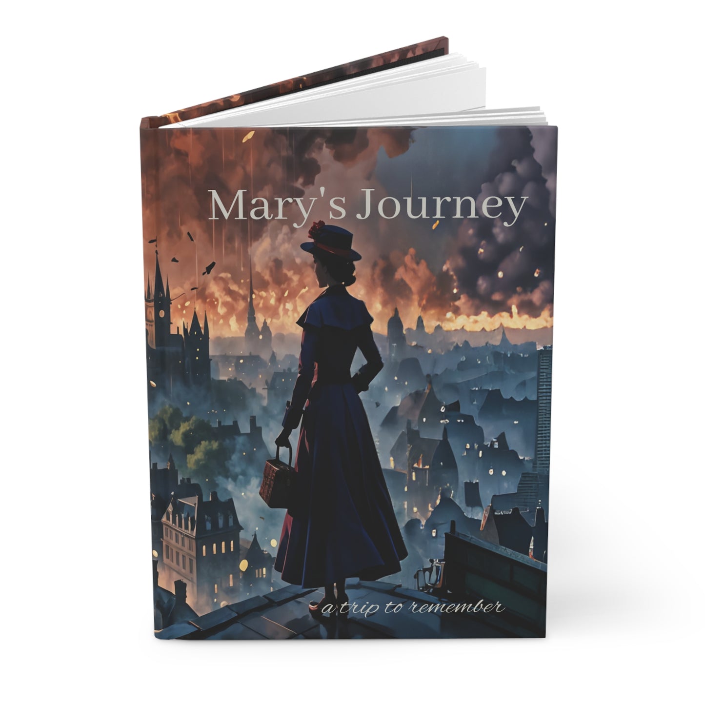 Hard cover travel journal,Mary,s travels,notebook ,gift notebook,gift journal,