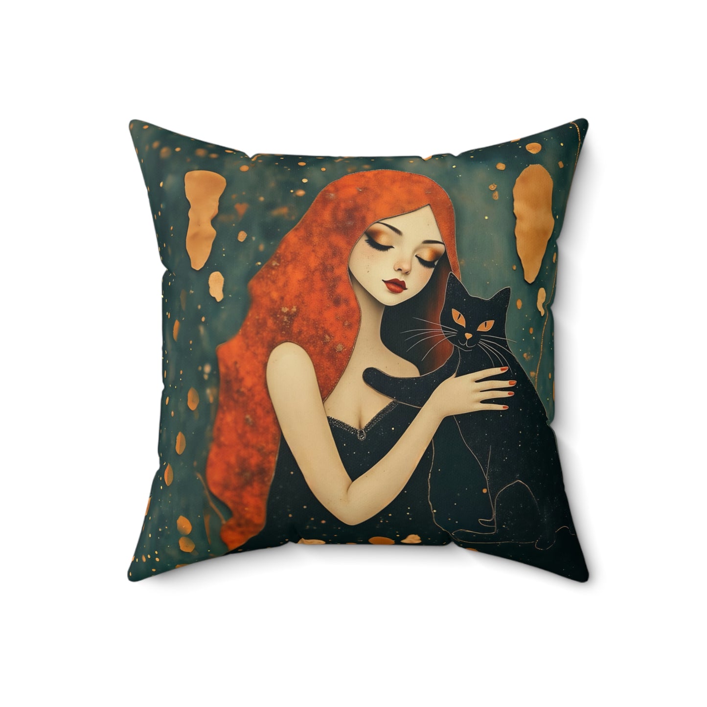 The Witching Hour Hug Square Pillow - by Fairyhill Studio