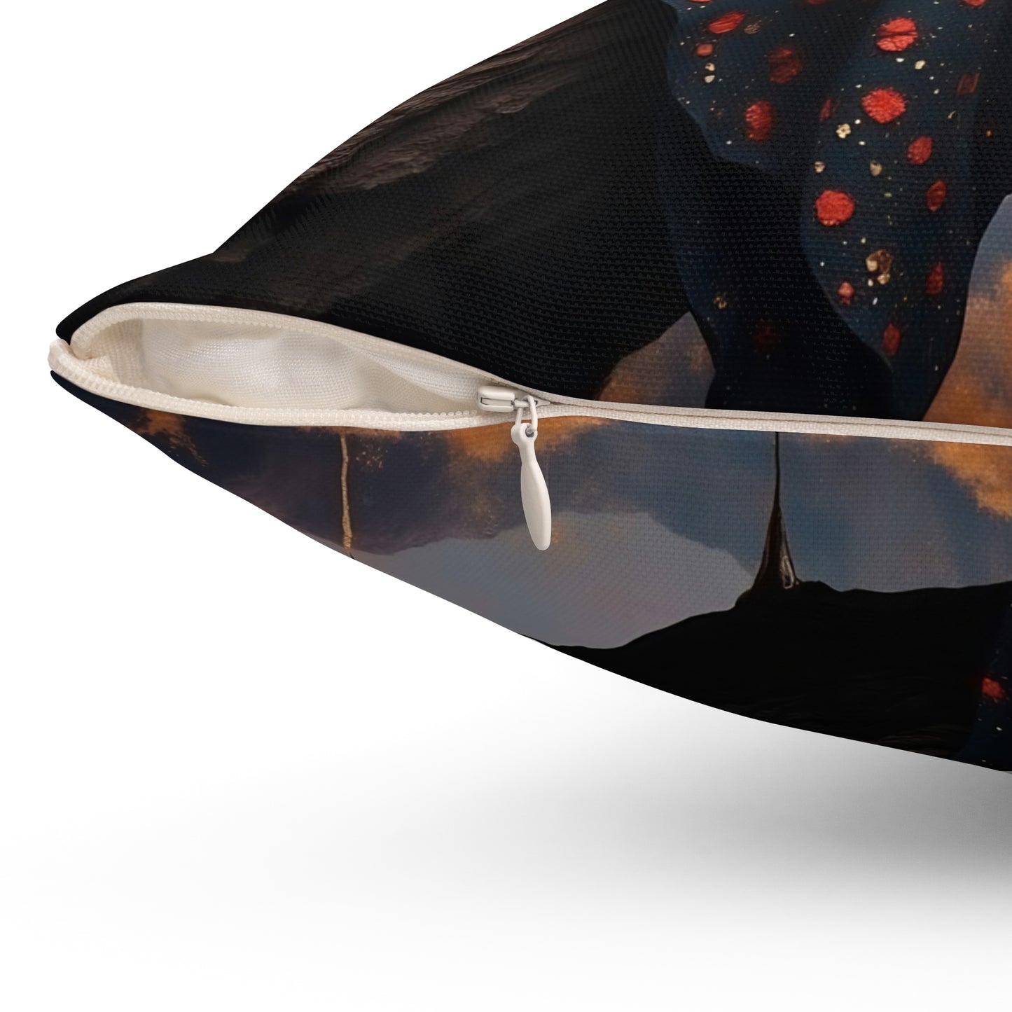 Elegant witch with black cat Square Pillow - by Fairyhill Studio