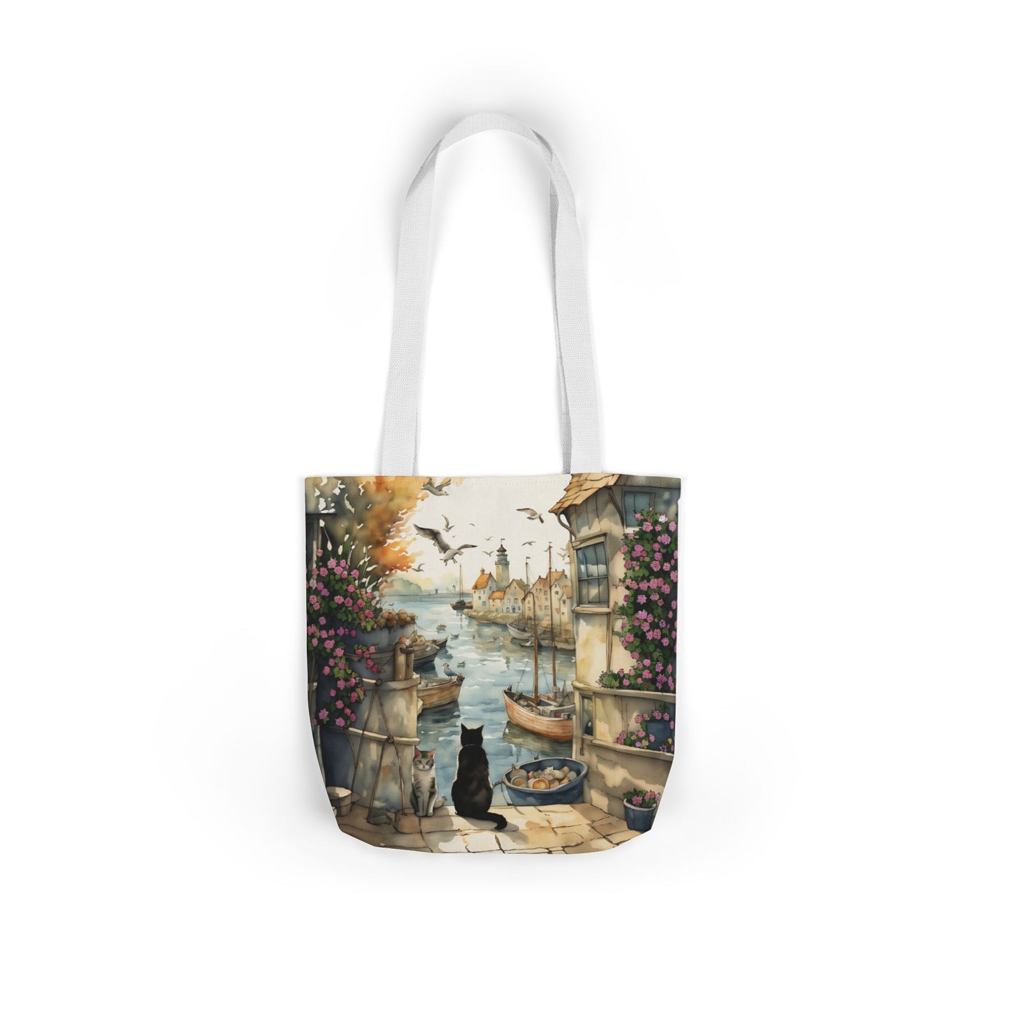 Harbour Cats by FairyHill Studio - Canvas Tote Bag - Perfect for Beach Days, Eco-Friendly Shopping, and Summer Fun!