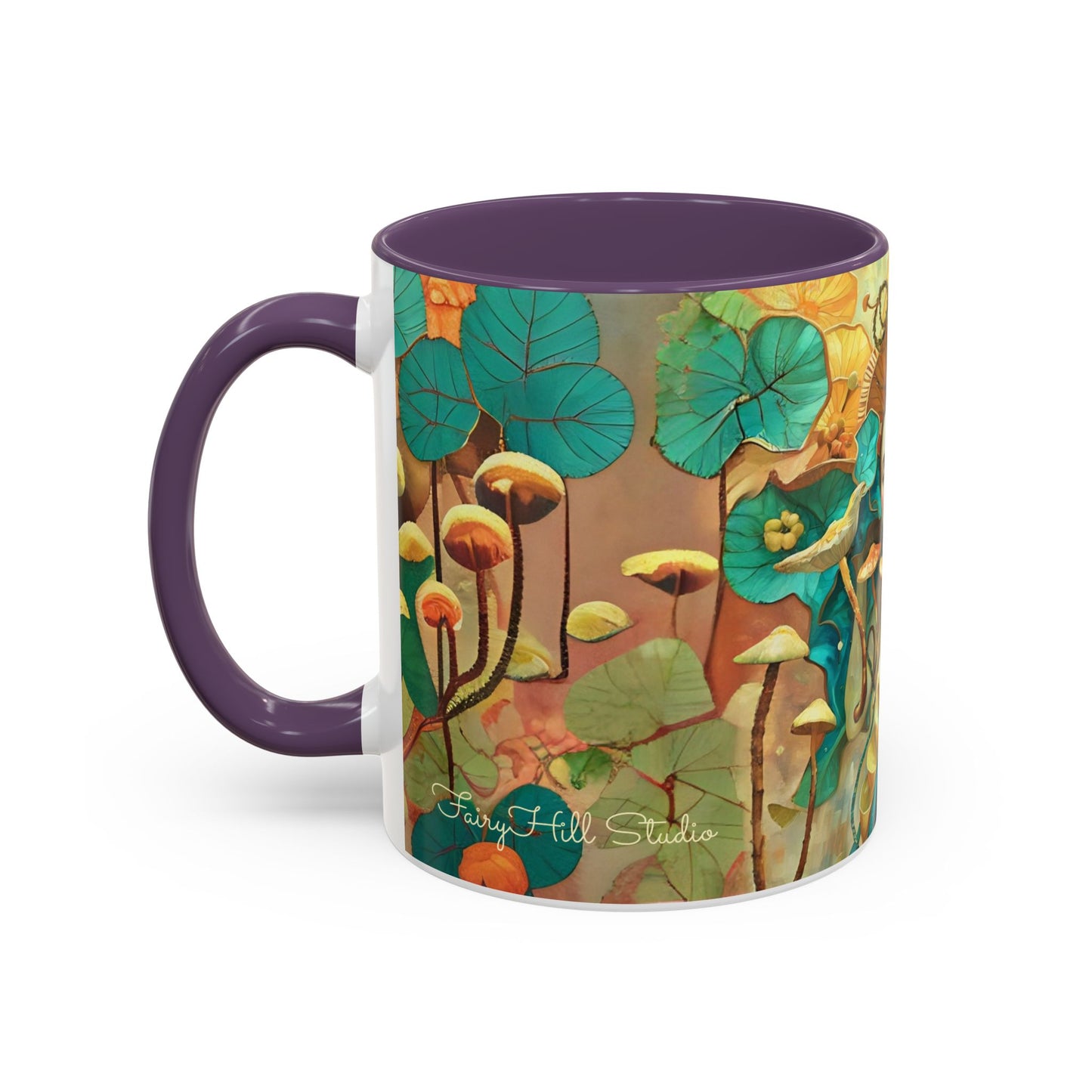 Mushroom Fairy Art-Themed Coffee Mug - 11 & 15oz Accent Mug for Musroom Fsiry Lovers