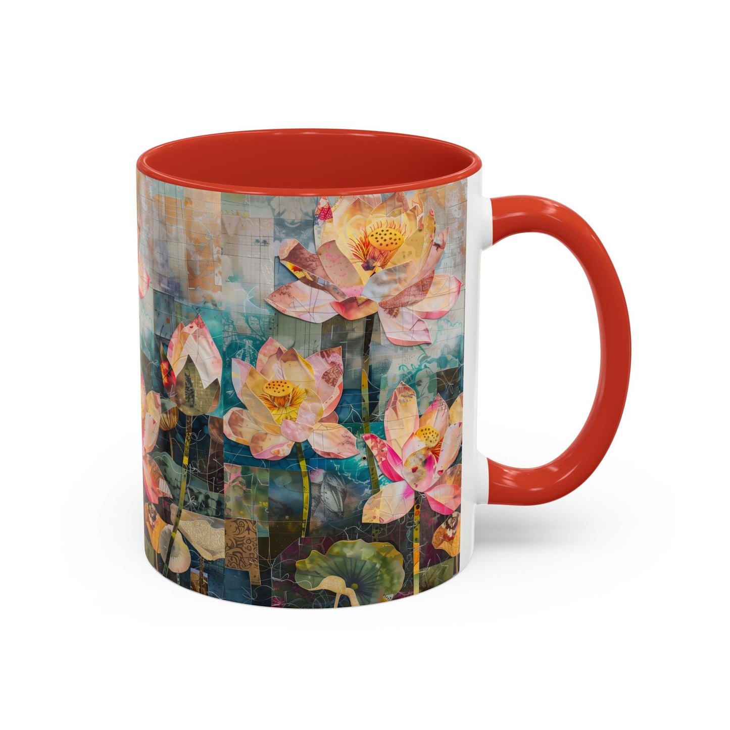 Mug - Pink Water Lilies Pond Watercolor Art by Fairyhill Studio - 11oz