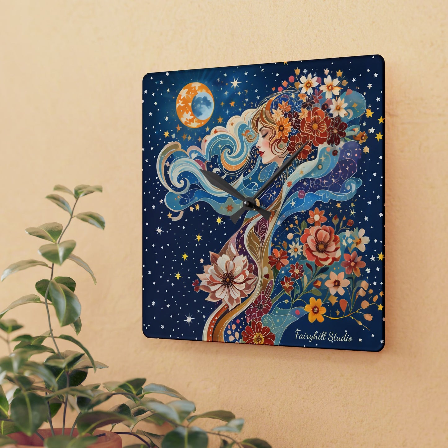 Celestial Mindfulness Acrylic Wall Clock
