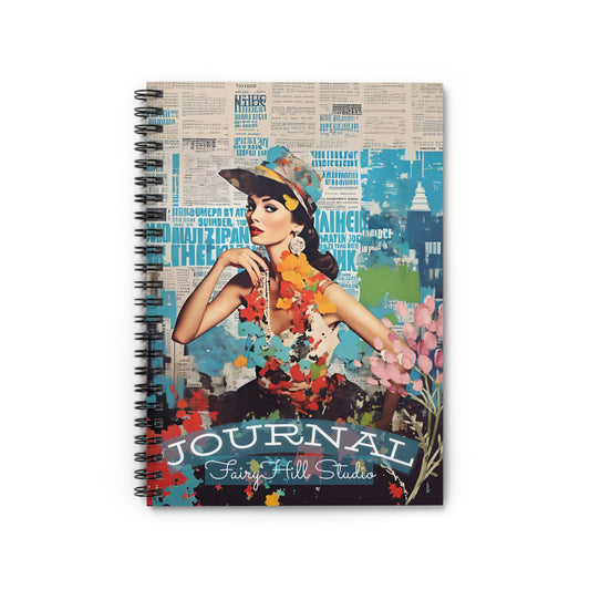 Spiral Notebook My Art Journal  /FairyHill Studio Journal Ruled Line Journal/Fashion Model