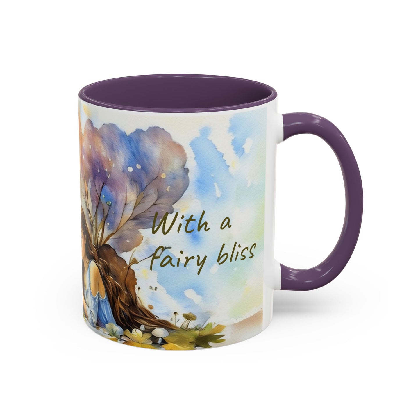 Mug Fairy Angel Blessing Flowers Watercolor Accent Coffee Mug 11 & 15oz