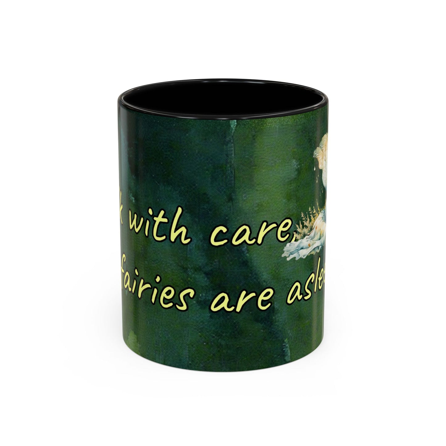 Sleeping Fairy -Themed Coffee Mug with a quote - 11 & 15oz Accent Mug for Fairy/coffee Lovers