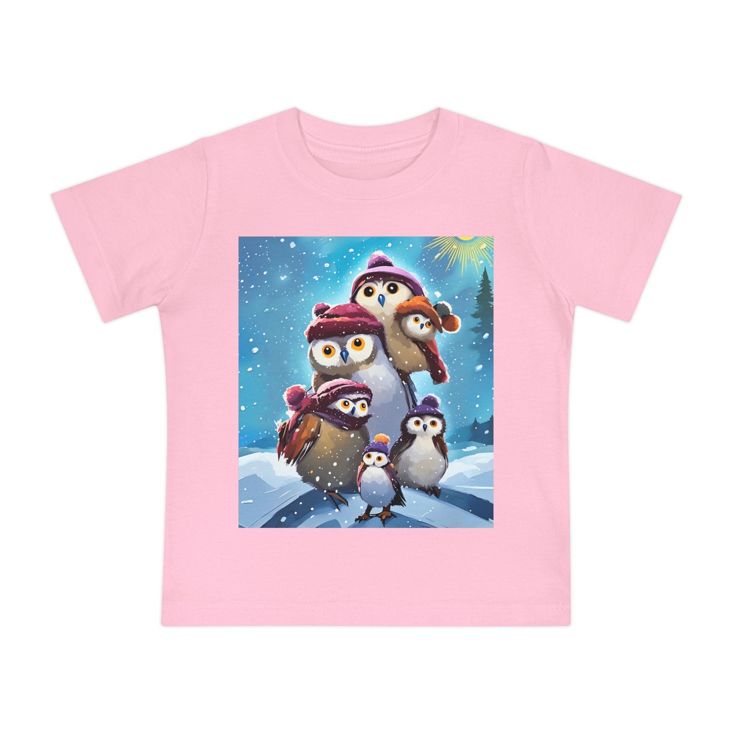 Winter Owls and Penguins Baby T-Shirt