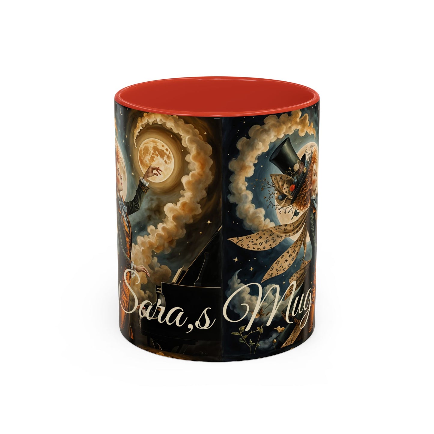 Coffee Mug - Whimsical Mad Hatter Playing Piano Art