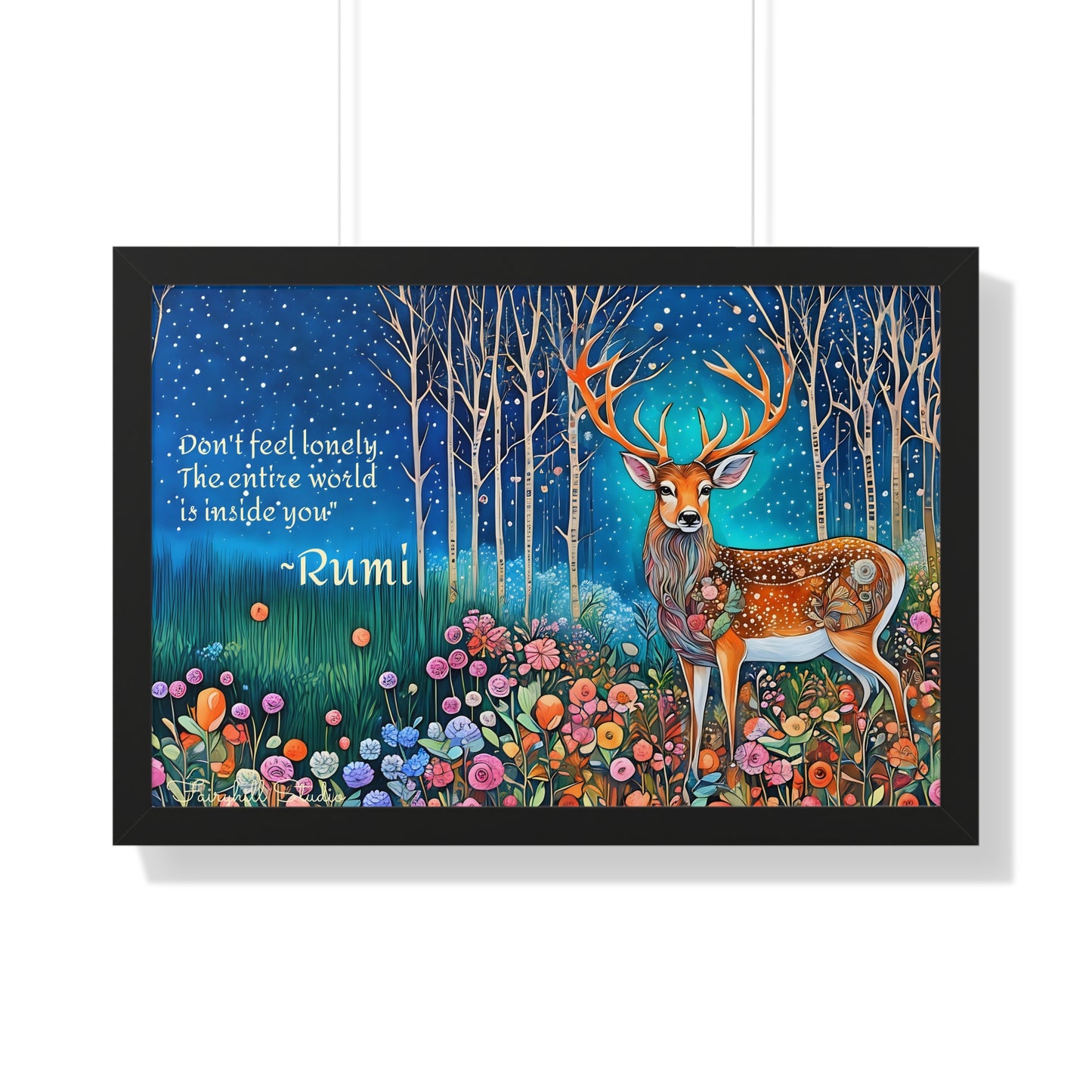 Majestic Boho Deer Framed Poster