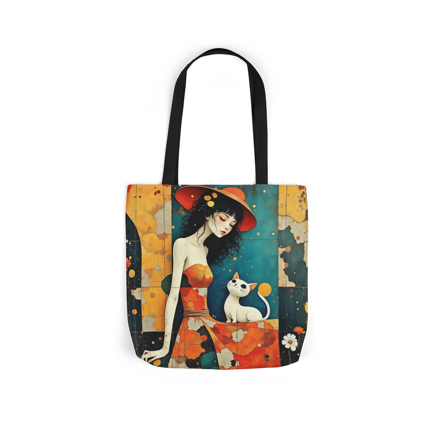 Colorful Cat -Inspired Canvas Tote Bag - Perfect for Beach Days, Eco-Friendly Shopping, and Summer Fun!