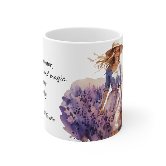Lavender Field Mug 11oz with Creative Quote