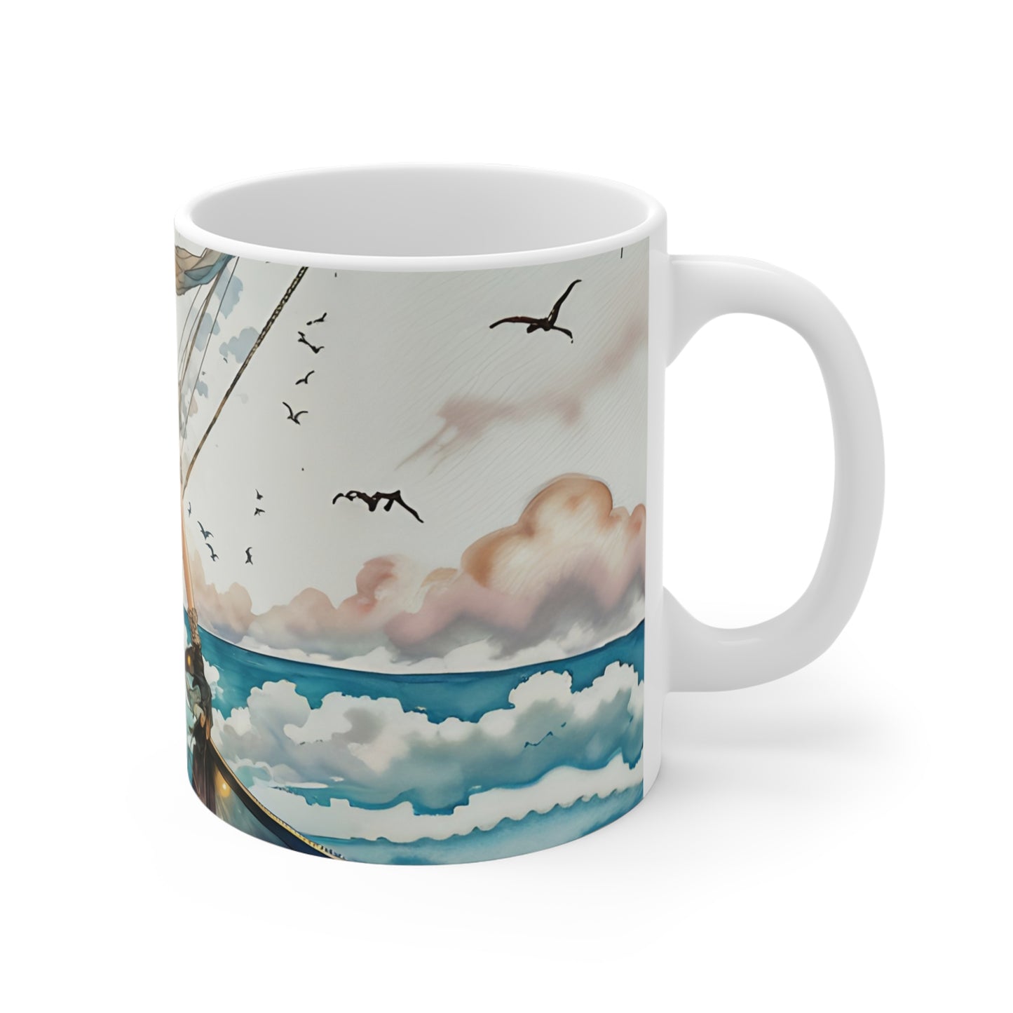 Elegant Floral Art Mug - 11oz Coffee Cup for Coffee Art Lovers