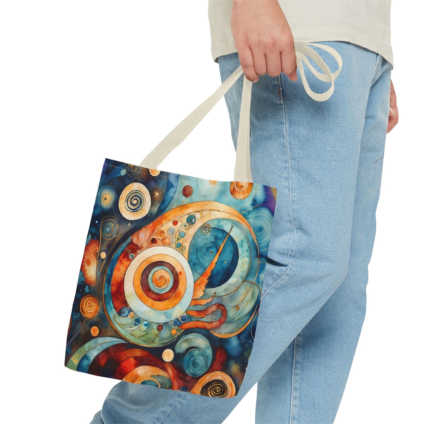 Colorful Circle Canvas Art Tote Bag