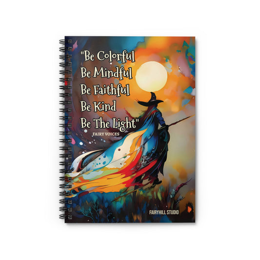 Be The Light  Notebook - Ruled Line coffee  Spiral Journal