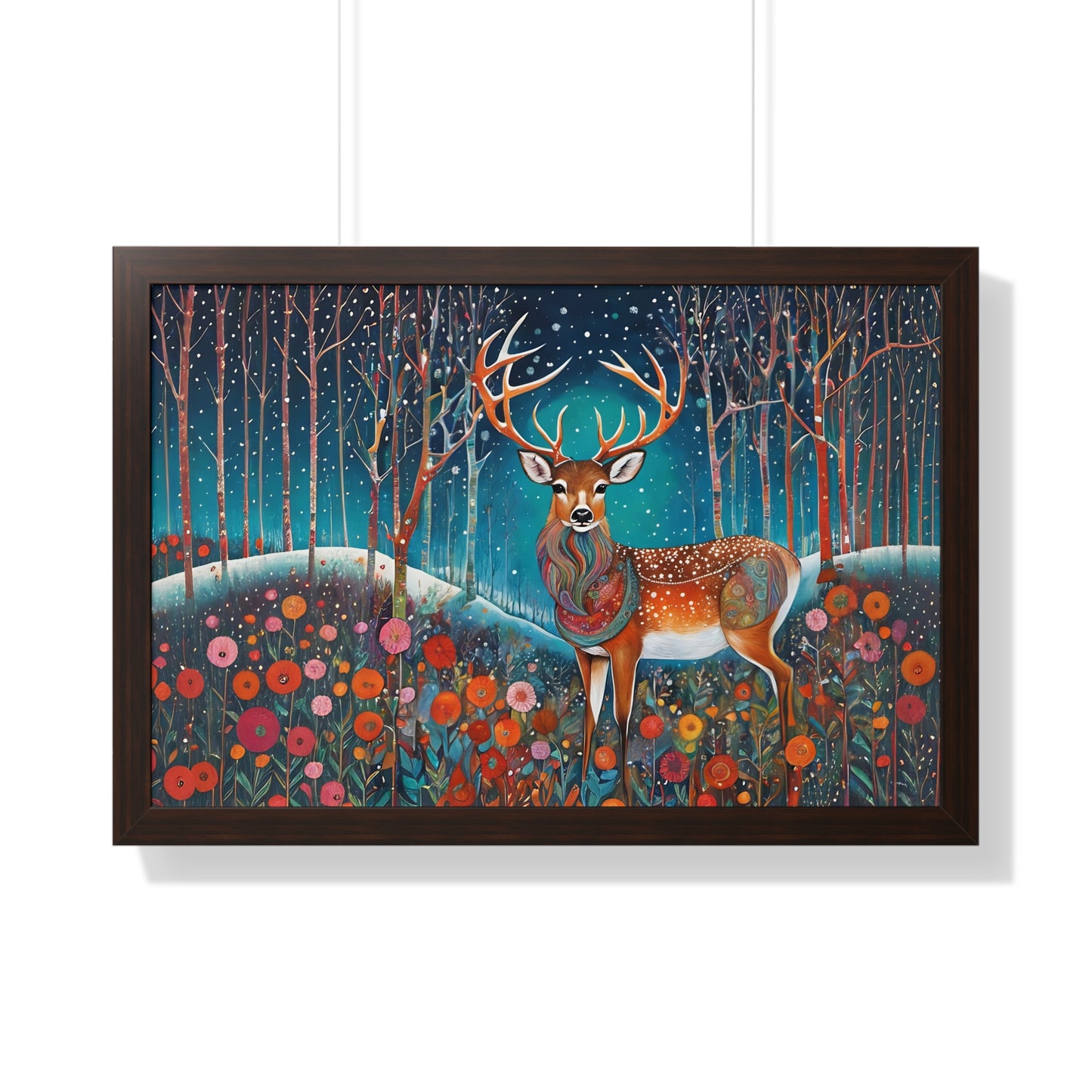 Framed Horizontal Magestic Deer Poster Spiritual Rumi art Quote art by Fairyhill Studio