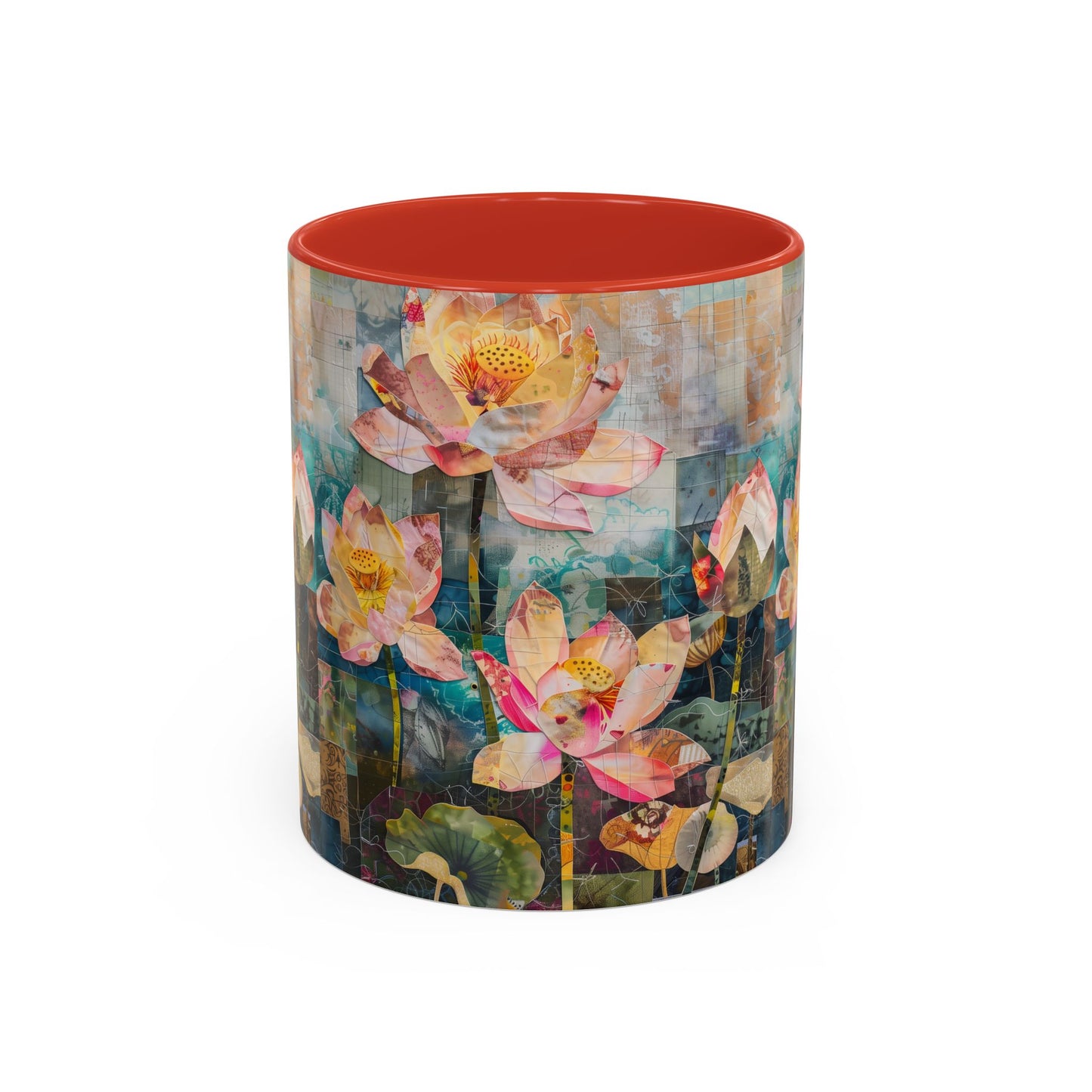Mug - Pink Water Lilies Pond Watercolor Art by Fairyhill Studio - 11oz