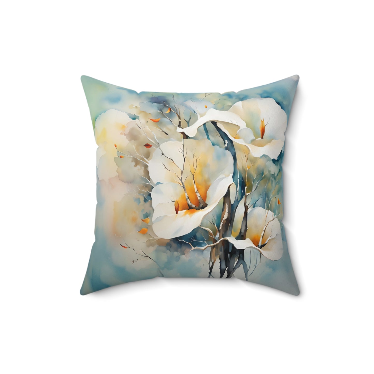 Calla Lilies Square Pillow - by Fairyhill Studio