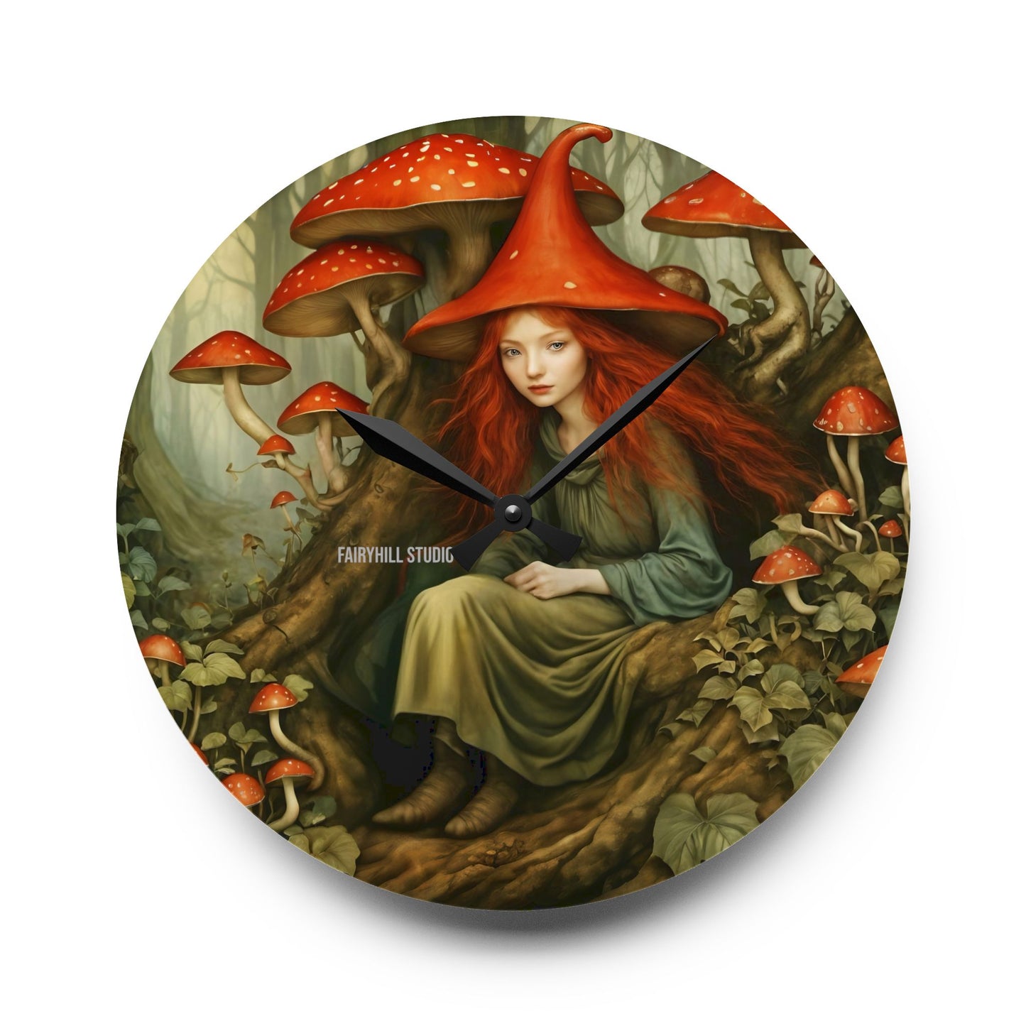 Acrylic Wall Clock - Dragonfly Meditation